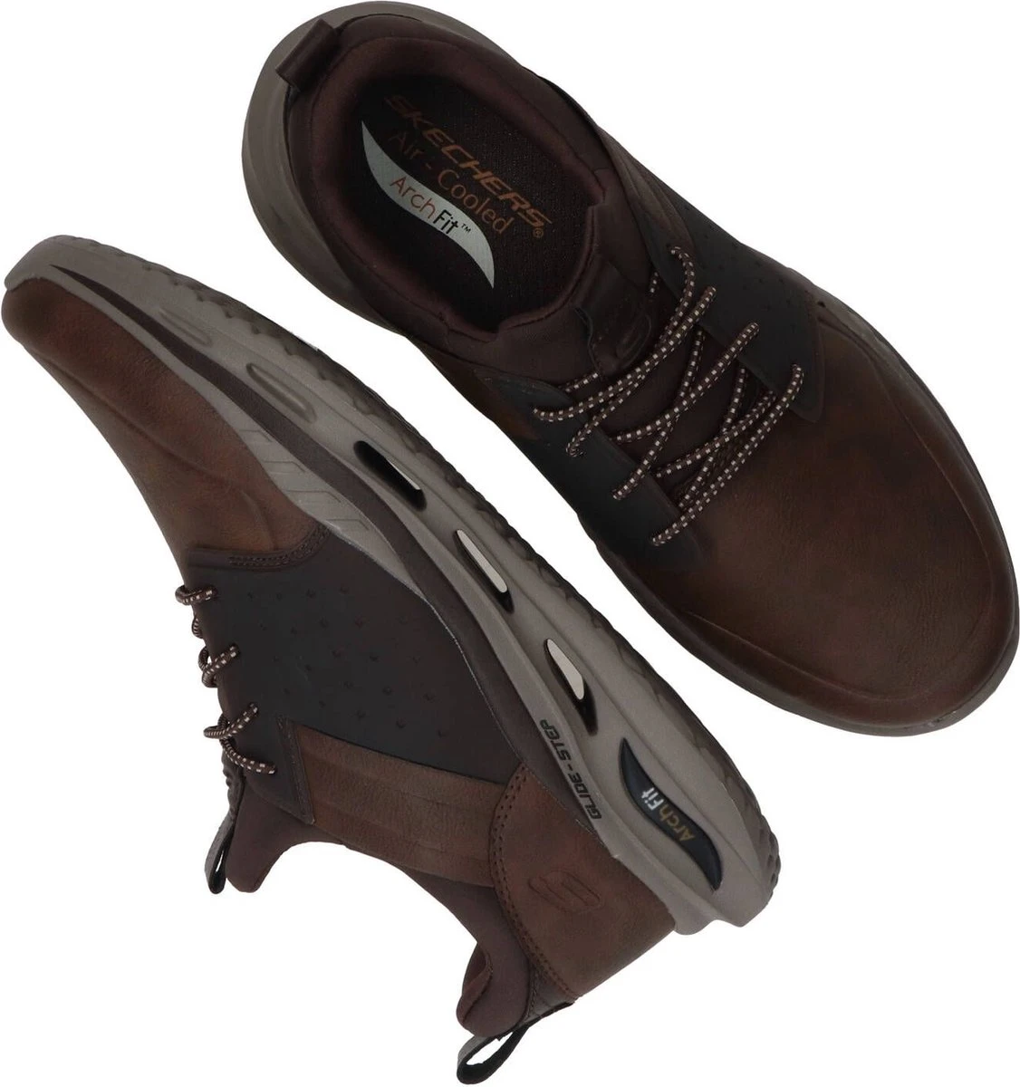 Skechers Arch Fit Orvan Sneaker - Mannen - Bruin/Cognac - Maat 43 8 Skechers Arch Fit Orvan Sneaker - Mannen - Bruin/Cognac - Maat 43 - Afbeelding 6