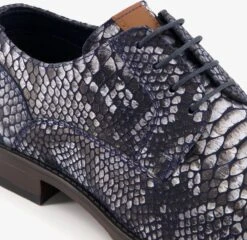 Van Beers Leren Heren Veterschoenen Crocoprint - Blauw - Maat 43 -Nike Winkel 1200x1166 1