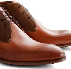 DenBroeck Thames St. Suède/Leather - Nette Halfhoge Veterschoen - Cognac -Nike Winkel 1200x1173 1