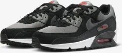 NIKE AIR MAX 90 "BLACK RED GREY" - Maat: 44