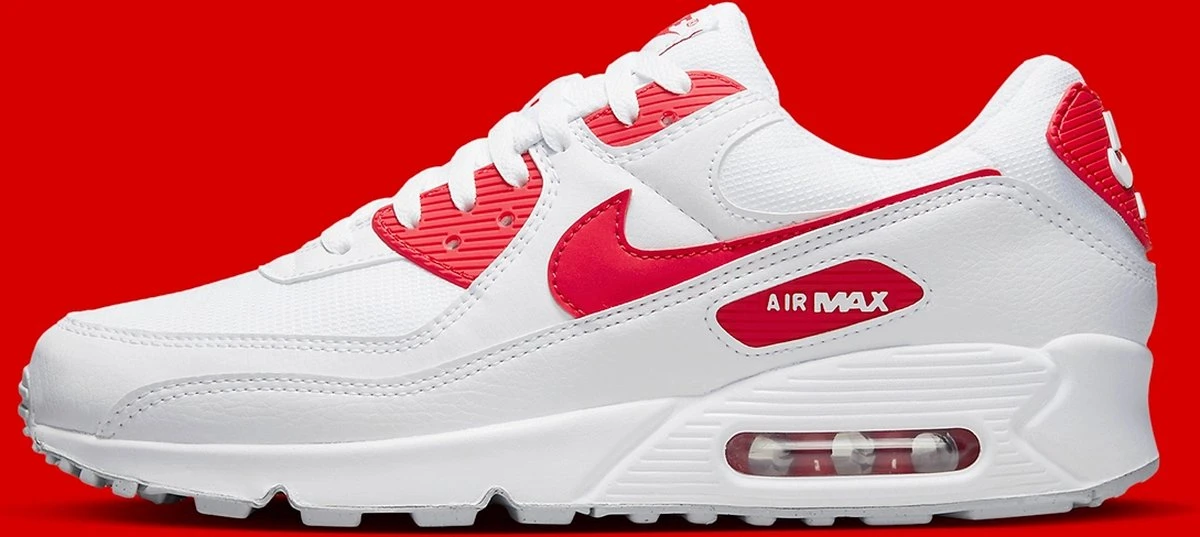 Nike Air Max 90 Wit / Rood - Heren Sneaker - DX8966-100 - Maat 44.5 4 Nike Air Max 90 Wit / Rood - Heren Sneaker - DX8966-100 - Maat 44.5 - Afbeelding 2