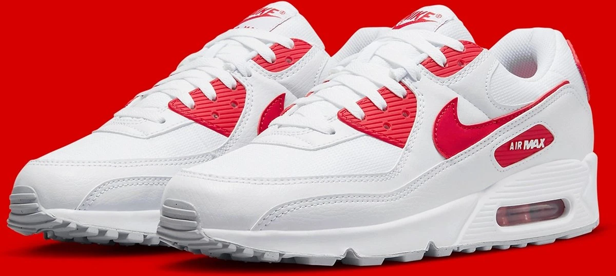 Nike Air Max 90 Wit / Rood - Heren Sneaker - DX8966-100 - Maat 44.5 5 Nike Air Max 90 Wit / Rood - Heren Sneaker - DX8966-100 - Maat 44.5 - Afbeelding 3