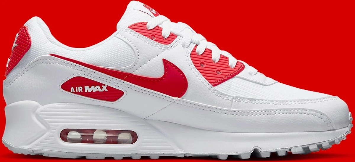 Nike Air Max 90 Wit / Rood - Heren Sneaker - DX8966-100 - Maat 44.5 3 Nike Air Max 90 Wit / Rood - Heren Sneaker - DX8966-100 - Maat 44.5