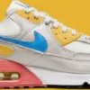 Sneakers Nike Air Max 90 Wit/Blauw/Geel/Zalm - Maat 44 -Nike Winkel 1200x549 3