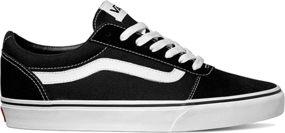 Vans Ward Suede Canvas Heren Sneakers - Black/White - Maat 43 3 Vans Ward Suede Canvas Heren Sneakers - Black/White - Maat 43