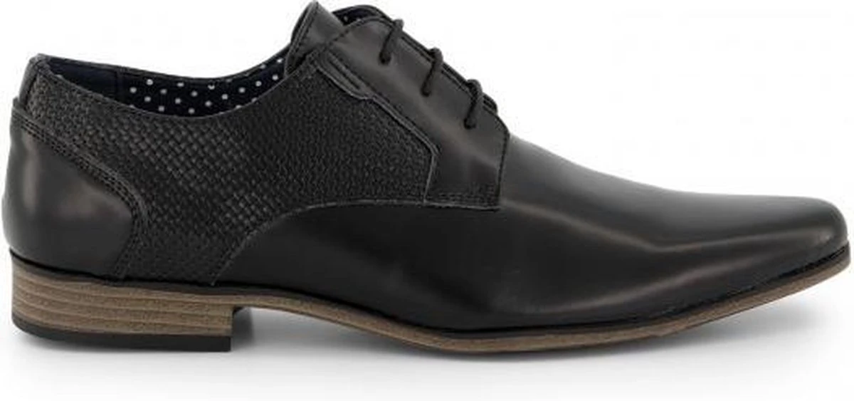 GENTS - Schoenen Heren - Nette Veterschoen Splitleer Zwart Maat 43 2 GENTS - Schoenen Heren - Nette Veterschoen Splitleer Zwart Maat 43