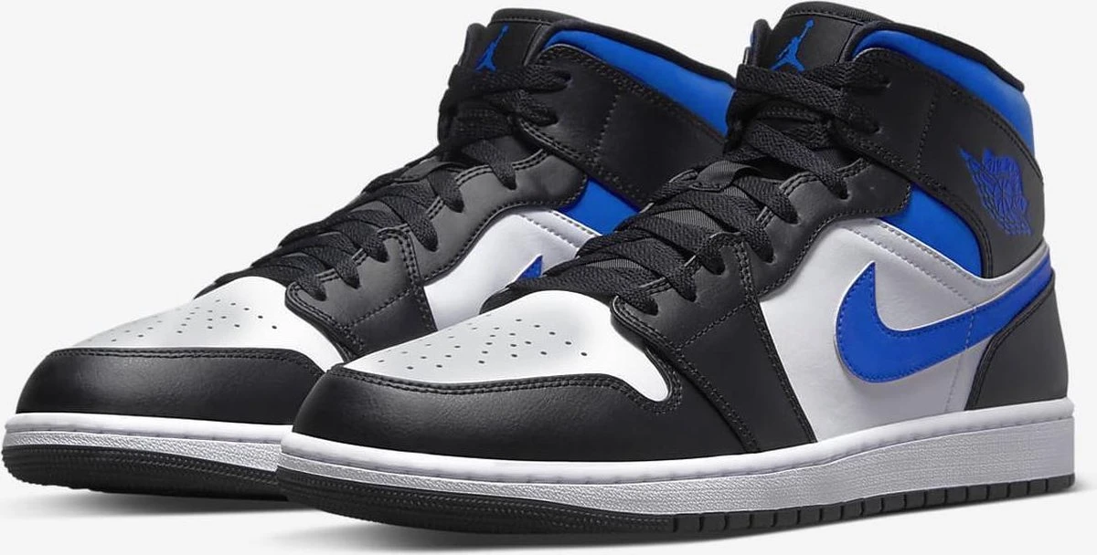 Nike Air Jordan 1 Mid, White/racer Blue-Black, 554724 140, EUR 42 5 Nike Air Jordan 1 Mid, White/racer Blue-Black, 554724 140, EUR 42 - Afbeelding 3