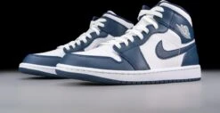 Nike Air Jordan 1 Mid, White Metallic Gold Obsidian, 554724-174, EUR 42.5 -Nike Winkel 1200x616 4