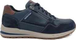 Mephisto Bradley Heren Veterschoenen Sneakers - Blauw - Maat 42