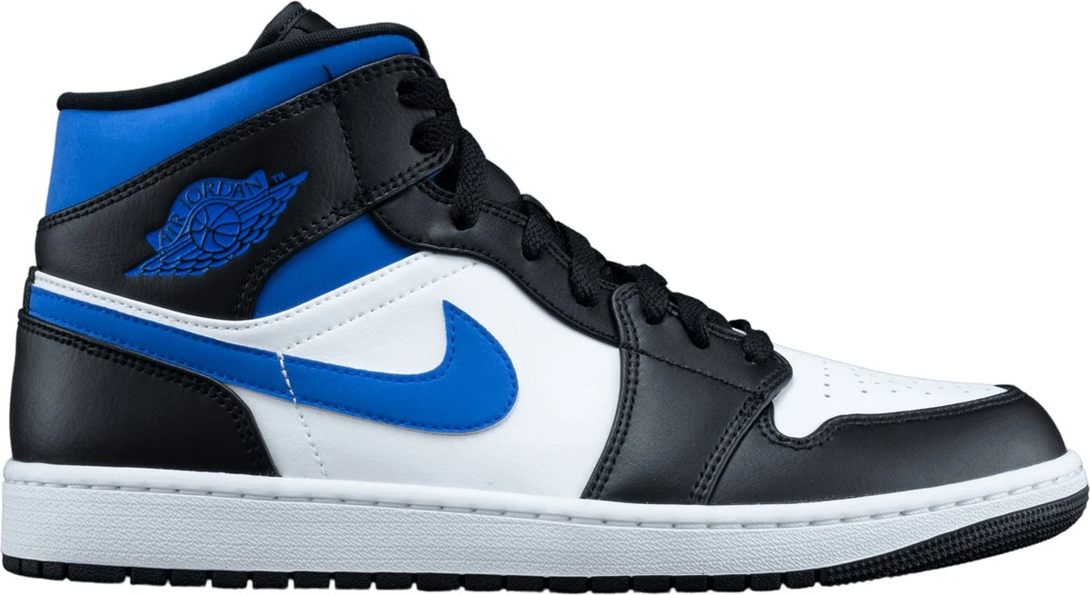 Nike Air Jordan 1 Mid, White/racer Blue-Black, 554724 140, EUR 42 3 Nike Air Jordan 1 Mid, White/racer Blue-Black, 554724 140, EUR 42
