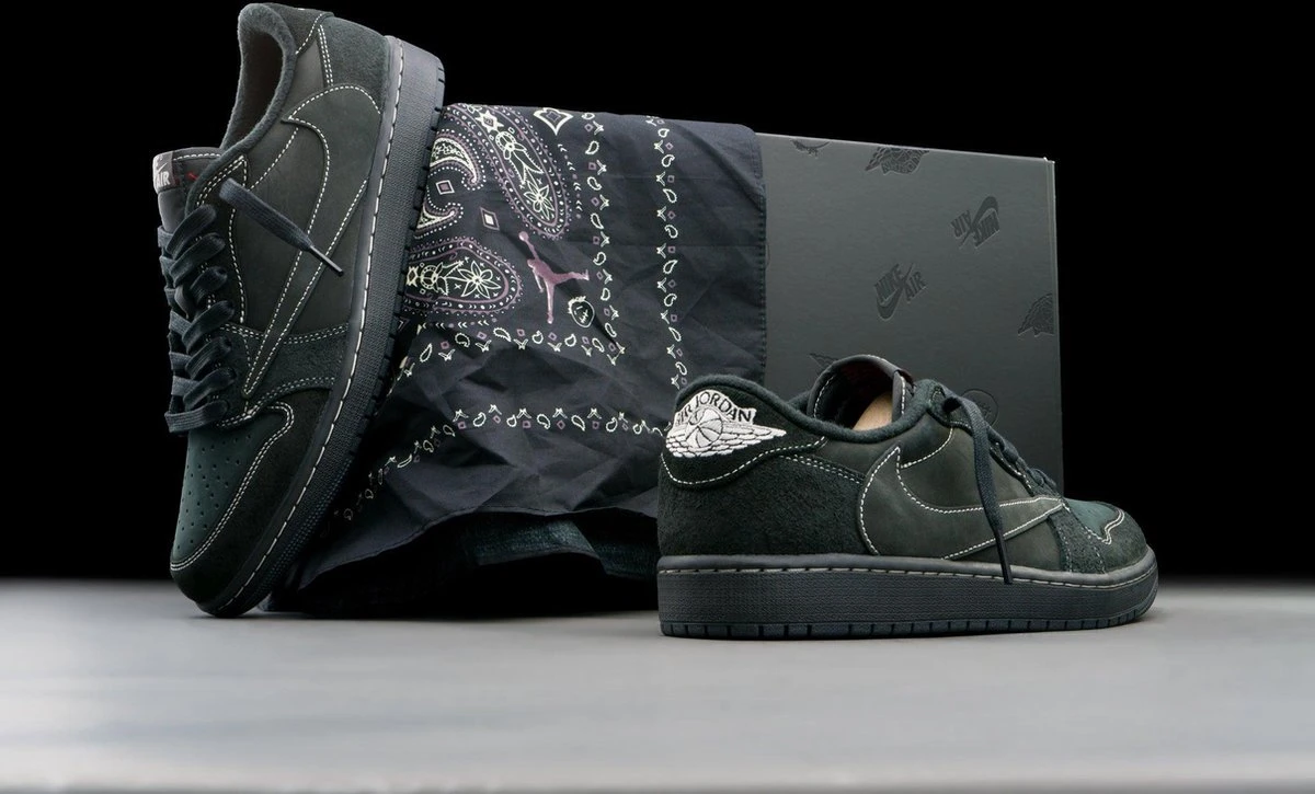 Nike Air Jordan 1 Retro Low OG SP Travis Scott Black Phantom DM7866-001 Maat 41 ZWART Schoenen 8 Nike Air Jordan 1 Retro Low OG SP Travis Scott Black Phantom DM7866-001 Maat 41 ZWART Schoenen - Afbeelding 6