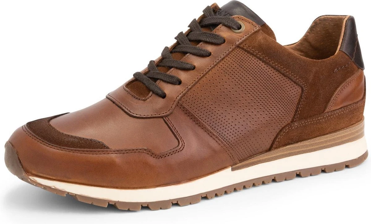 Travelin' Tamworth Herensneakers - Leren Veterschoenen - Cognac Bruin Leer - Maat 42 4 Travelin' Tamworth Herensneakers - Leren Veterschoenen - Cognac Bruin Leer - Maat 42 - Afbeelding 2