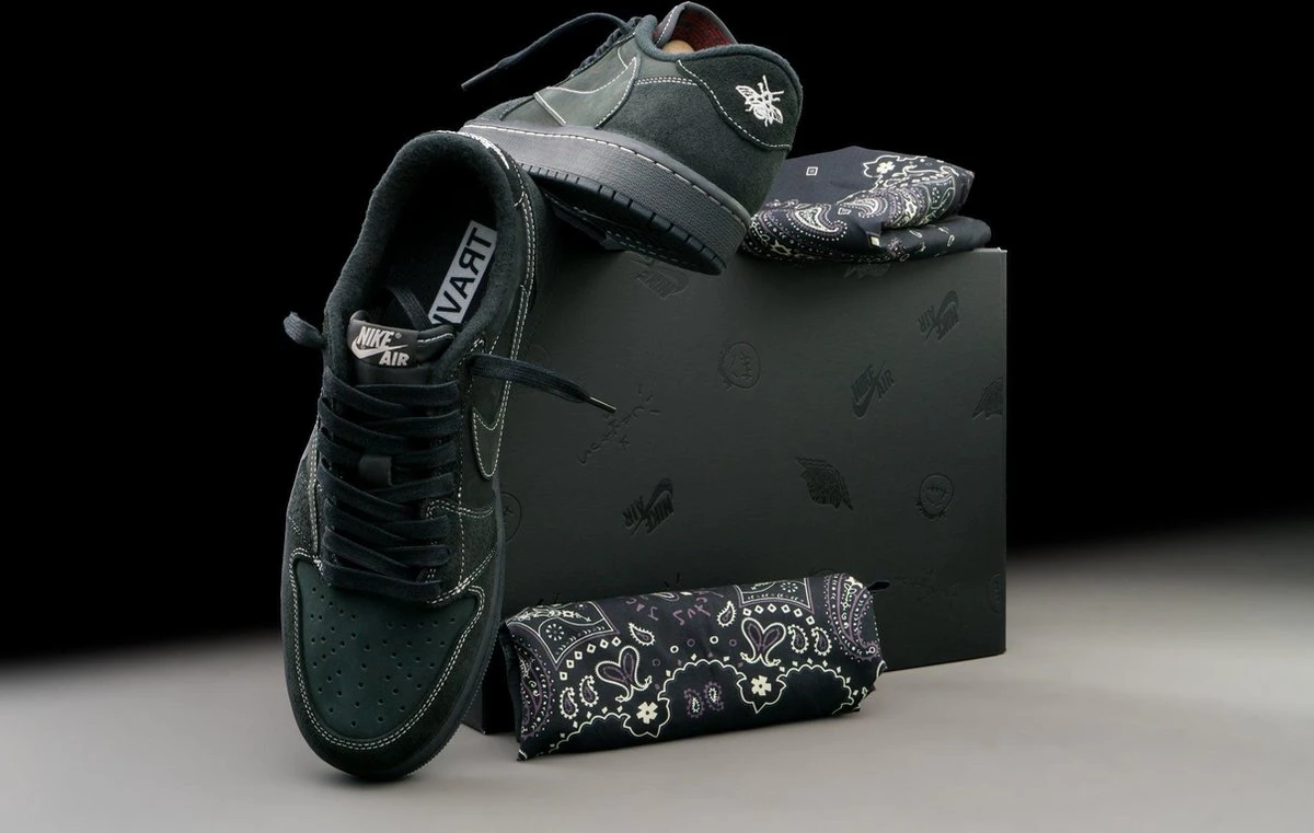 Nike Air Jordan 1 Retro Low OG SP Travis Scott Black Phantom DM7866-001 Maat 41 ZWART Schoenen 7 Nike Air Jordan 1 Retro Low OG SP Travis Scott Black Phantom DM7866-001 Maat 41 ZWART Schoenen - Afbeelding 5