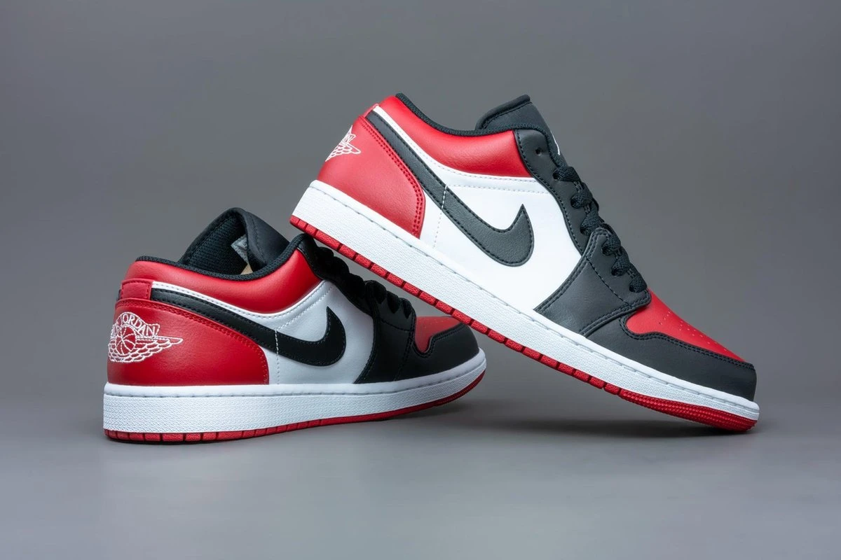 Nike Air Jordan 1 Low 'Gym Red, White-Black ' Maat 44 4 Nike Air Jordan 1 Low 'Gym Red, White-Black ' Maat 44 - Afbeelding 2