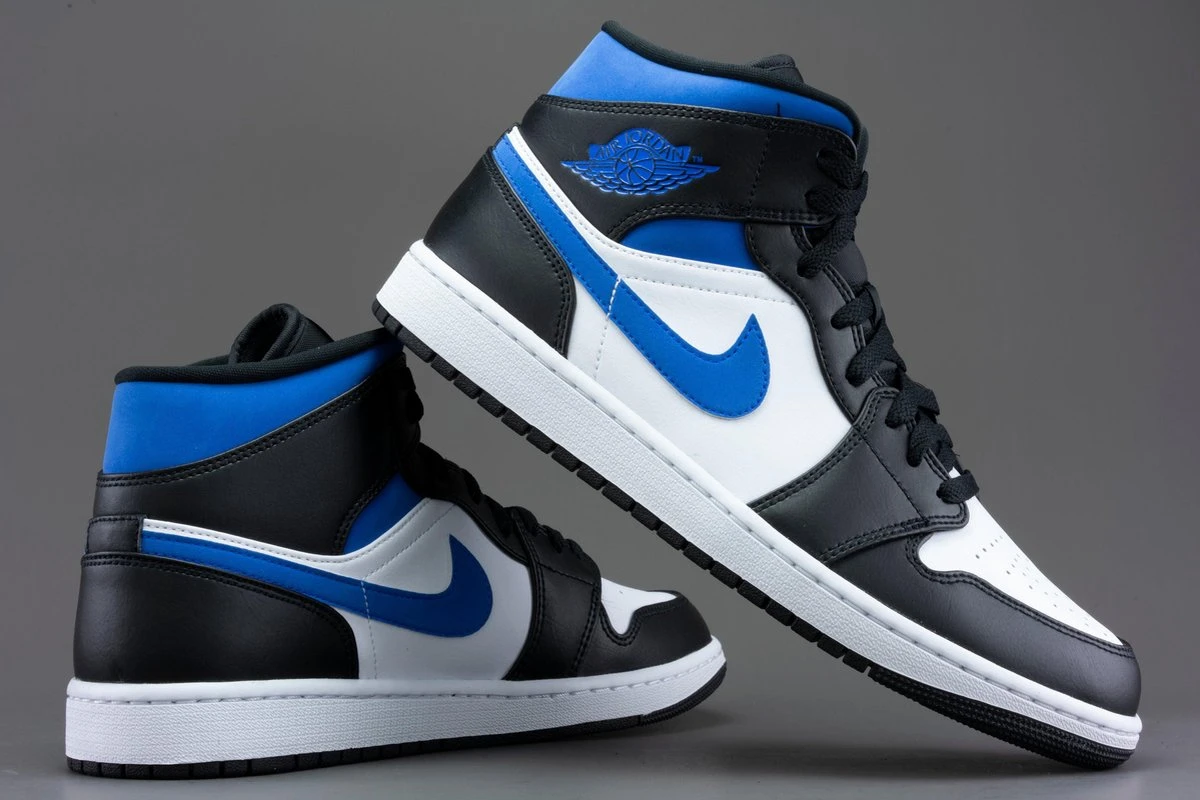Nike Air Jordan 1 Mid, White/racer Blue-Black, 554724 140, EUR 42 13 Nike Air Jordan 1 Mid, White/racer Blue-Black, 554724 140, EUR 42 - Afbeelding 11