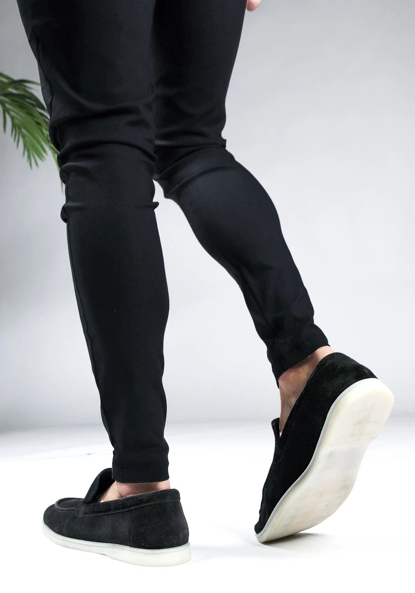 Merkloos Cotton District Suede Loafers Laag Zwart - Herenschoenen 4 Merkloos Cotton District Suede Loafers Laag Zwart - Herenschoenen - Afbeelding 2