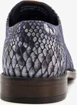 Van Beers Leren Heren Veterschoenen Crocoprint - Blauw - Maat 43 -Nike Winkel 881x1200