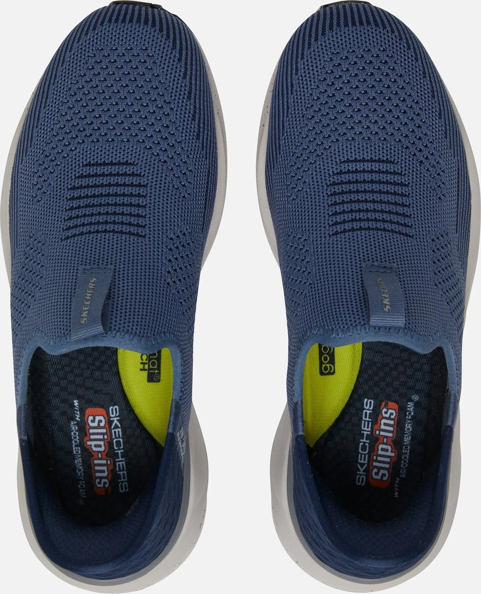 Skechers Bogdin Instappers Blauw Textiel - Heren - Maat 47 11 Skechers Bogdin Instappers Blauw Textiel - Heren - Maat 47 - Afbeelding 9